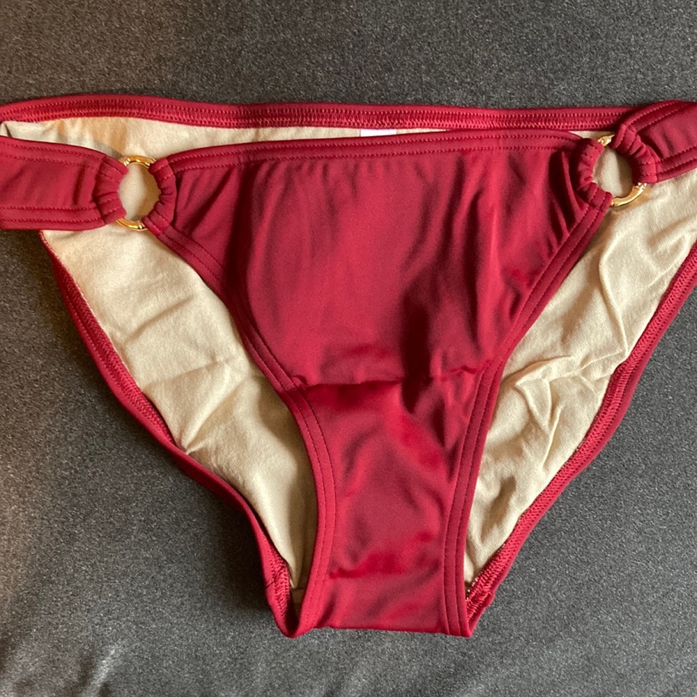 Victoria’s Secret red bikini bottoms w gold rings